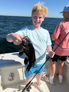 One sea bass caught while fishing in NJ