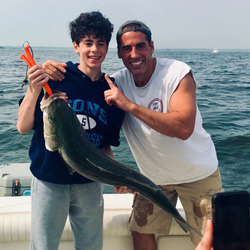 Fresh caught fish displayed on fishing boat in Port Monmouth Road NJ waters
