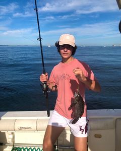 1 sea bass caught on a fishing trip at Port Monmouth Road