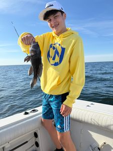 Sea bass caught while fishing in NJ