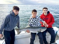 Striped bass caught fishing in Port Monmouth Road NJ waters