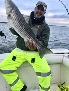 Striped bass caught fishing in Port Monmouth Road NJ waters