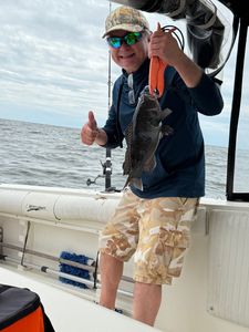 Fishing for a sea bass in NJ