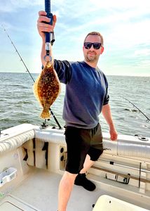 Summer Flounder, 16-inch fish caught while fishing on Port Monmouth Road