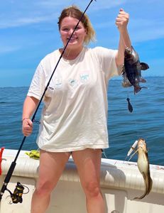 Two sea bass caught fishing in NJ