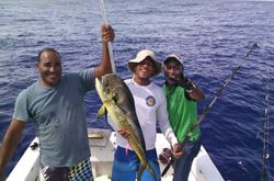 Three people fishing in Puerto Plata