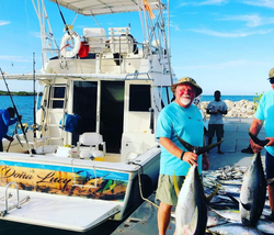 Two yellowfin tuna caught during a fishing trip in Puerto Plata