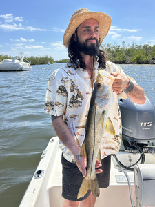 Reeling in the catch of the day.