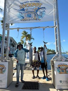 Two Wahoo fish caught while fishing in West Bay
