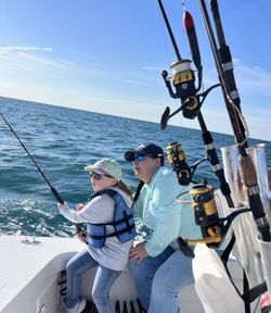 Two people fishing in North Carolina
