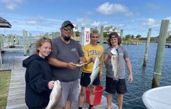 Three bluefish caught in Hatteras while fishing