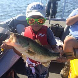 Kids Fishing for Largemouth Bass in Lake Fork