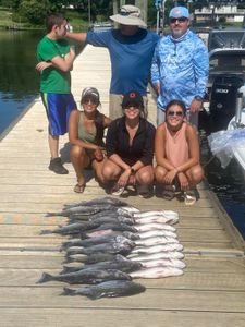 A group of 5 people fishing in SC