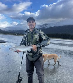 One person fishing in Alaska