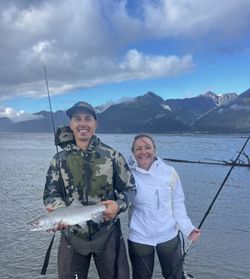 2 people fishing in Alaska