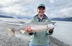 Coho salmon caught while fishing in Seward