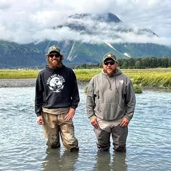 Two people fishing in Seward