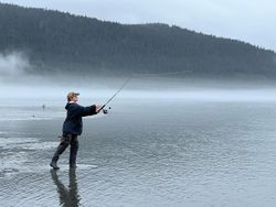 Fishing in Alaska landscape