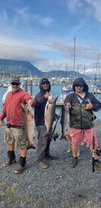 Two beautiful rainbow trout caught in Seward
