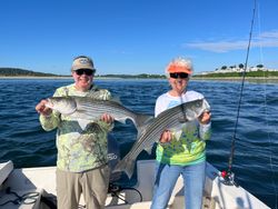 Two striped bass fishing in Hampton
