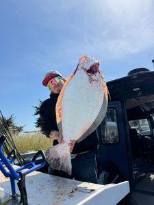 California flounder catch displayed on fishing boat in Sacramento CA