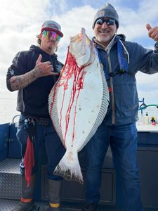 California flounder catch displayed on fishing boat deck in Sacramento CA