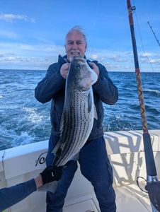 Big, powerful striped bass on a crisp day.