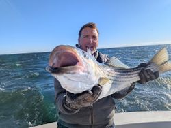 Big striped bass with a bold smile.
