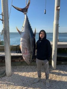 A large blackfin tuna caught during a fishing excursion in Forked River