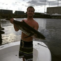 A person fishing at Fort Pierce