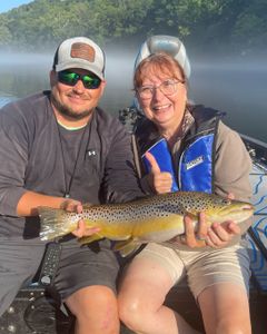 Photograph of a Sea Trout, a 20-inch fish, caught while fishing in Branson