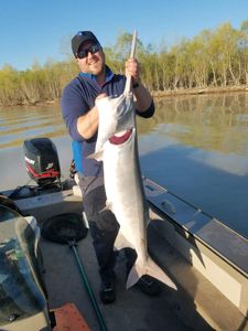 Lone angler fishing in SD