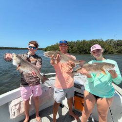 Three redfish caught in Holmes Beach
