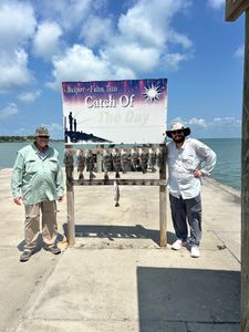 Three people fishing in Texas
