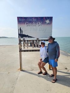 Two people fishing in Rockport