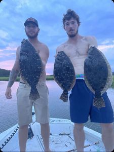 Three Summer Flounder and Southern Flounder fish caught in Sunset Beach