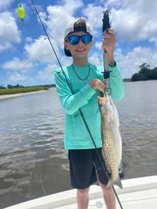 Spotted Weakfish, 18 inches, fishing in NC