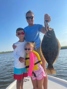 A single summer flounder fish caught at Sunset Beach