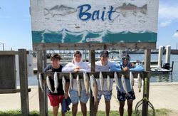 Anglers holding their fishing rods at Port Aransas