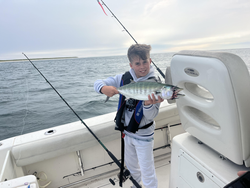 Reeling in the excitement with a 16-inch Atlantic Bonito off Yarmouth!