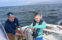 Two people fishing in Massachusetts