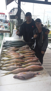 Two anglers enjoying a fishing trip in Islamorada