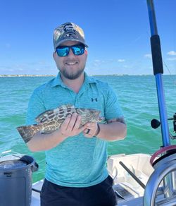 Angler fishing for black grouper in Islamorada