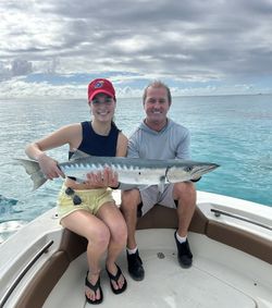 Great barracuda fishing catch on boat in Islamorada FL waters