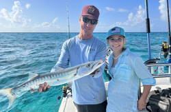 Massive great barracuda caught by two people in Islamorada