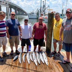 Six anglers fishing in Jacksonville, Florida