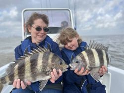 Two sheepshead fish caught during fishing charter in Port Orange FL