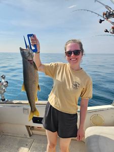Lake trout caught during fishing trip in Port Washington WI