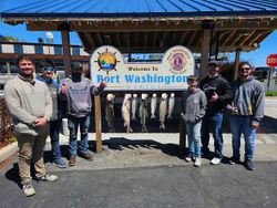 Fresh caught fish displayed on cleaning station at Port Washington WI marina