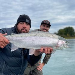 Targeting king salmon during a stunning sunset
